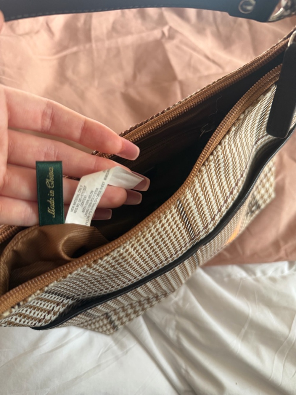 Ralph Lauren Houndstooth Shoulder Bag - Picture 4 of 5